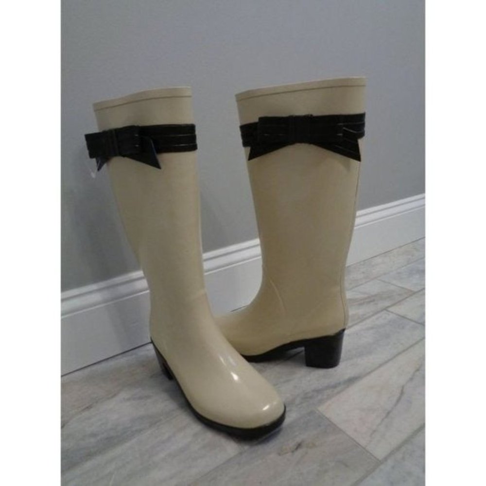 NEW Kate Spade women's size 8 New York Randi Bow Rubber Boots